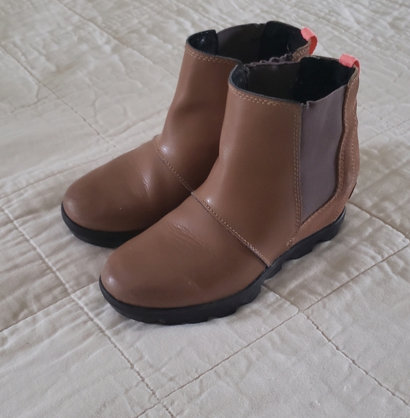 Sorel Girls Size 1 Wedge Tan Brown Leather Joan Of Arctic - Picture 2 of 9